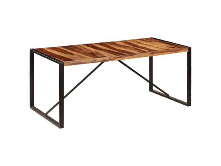 HAQWRDQSG Esstisch 180x90 cm Akazie Massivholz Esszimmertisch Industrie-Design Küchentisch mit pulverbeschichtetem Stahlgestell für Küche und Esszimmer. Jedes Stück ein Unikat.