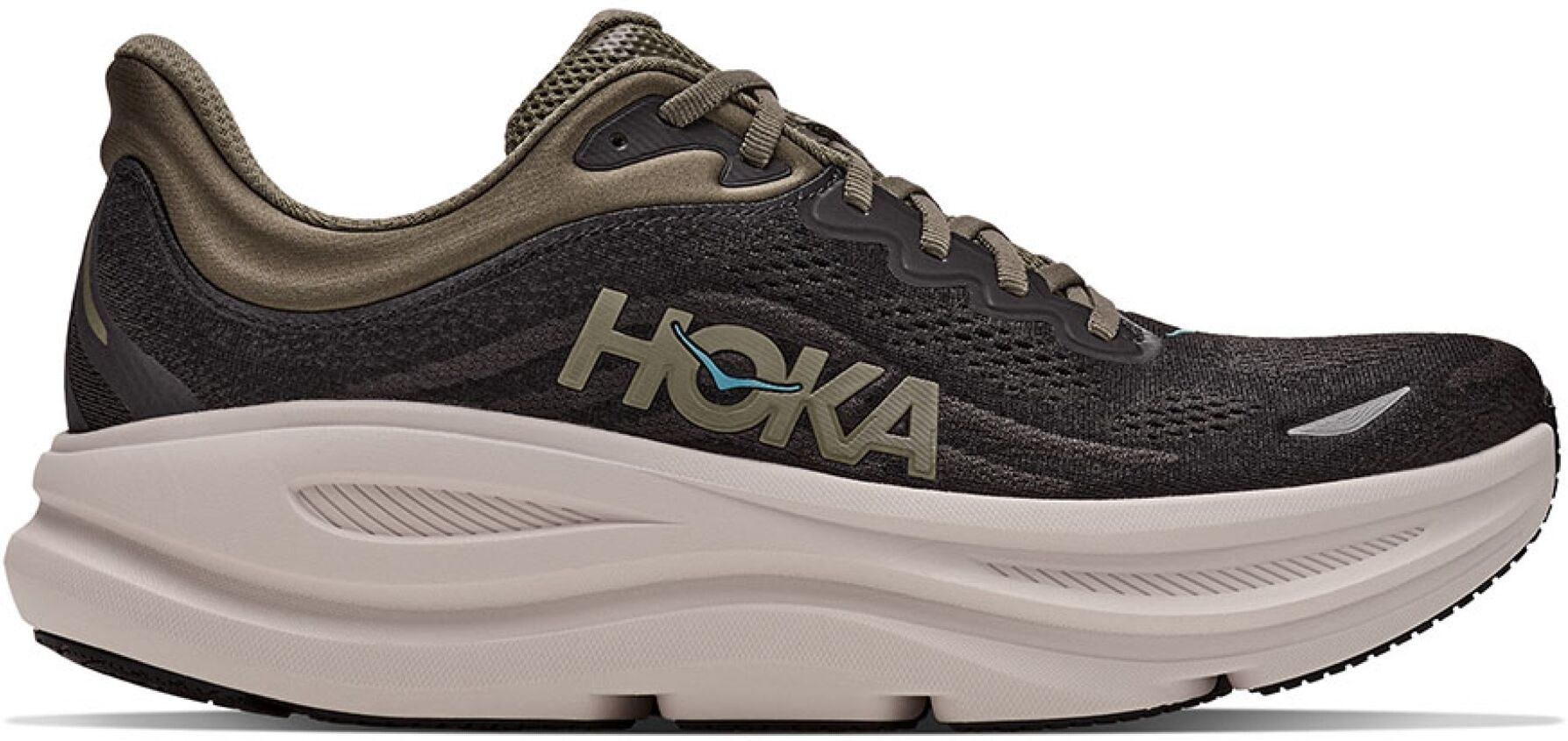 Hoka Bondi 9 wide -juoksukengät (miehet) - Black/River Rock, 44