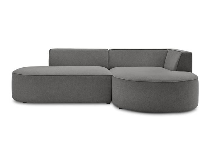 Ecksofa BOBOCHIC ROUSSEAU Stoff chiniert dunkelgrau