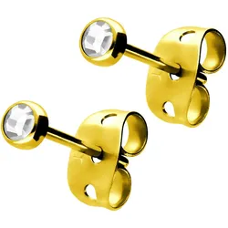 Titan Ohrstecker FLACHER KRISTALL