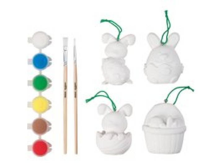 CRELANDO® Figurines de Pâques à peindre (lapins)