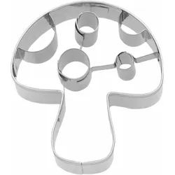 BIRKMANN Ausstechform Pilz, mit Innenprägung, Ausstecher, Plätzchenform, Keks, Plätzchen, Edelstahl, 5.5 cm, 198395
