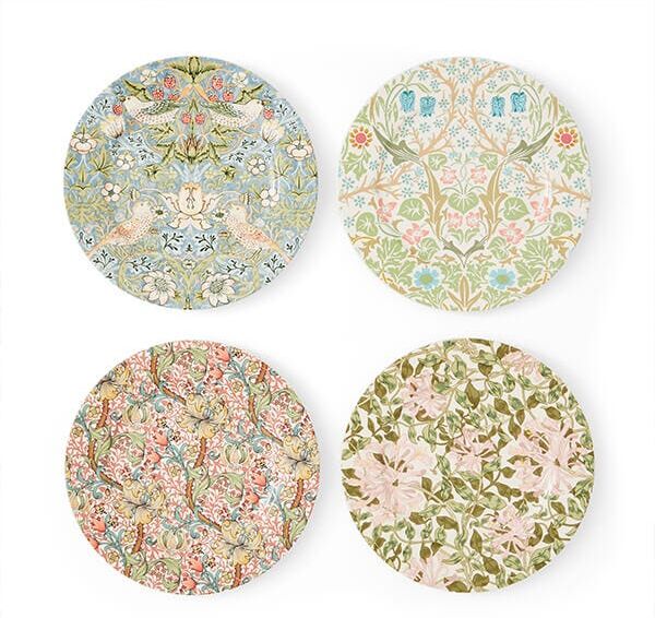 Morris & Co Set of 4 Mixed Design Plates