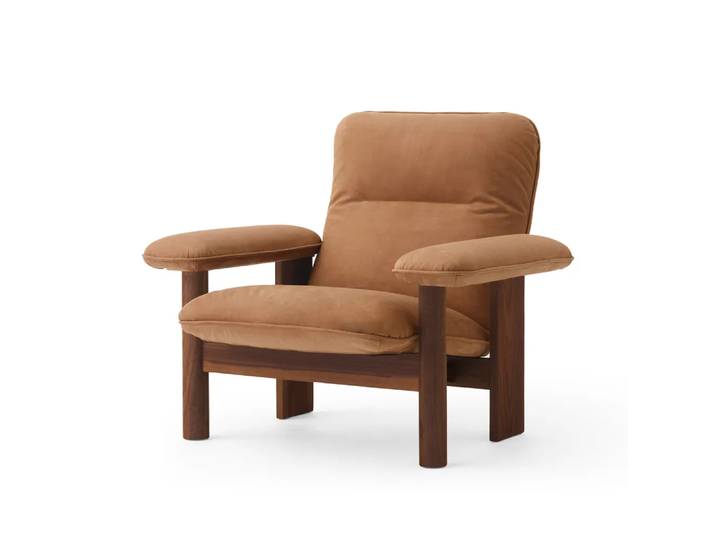 Audo Copenhagen Brasilia Sessel Walnut-Dunes camel leather 21004