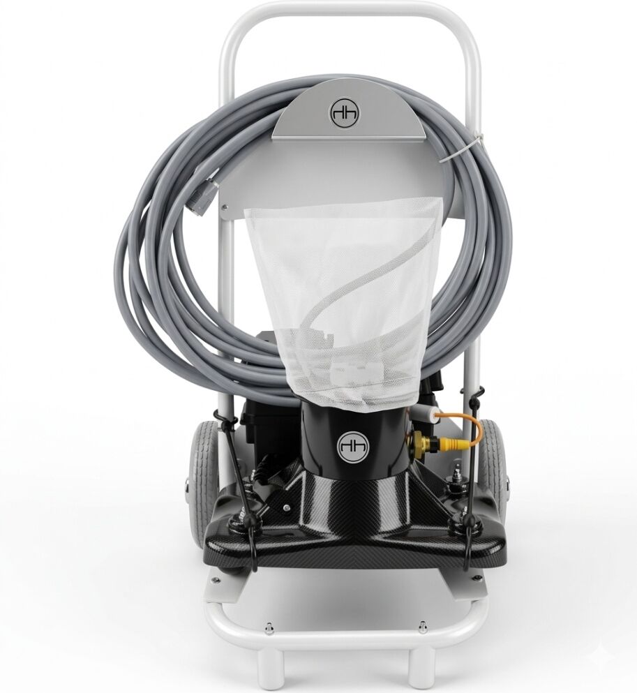 Robot balai aspirateur piscine Hexagone Quick Vac Pataugeoire sans fil avec chariot