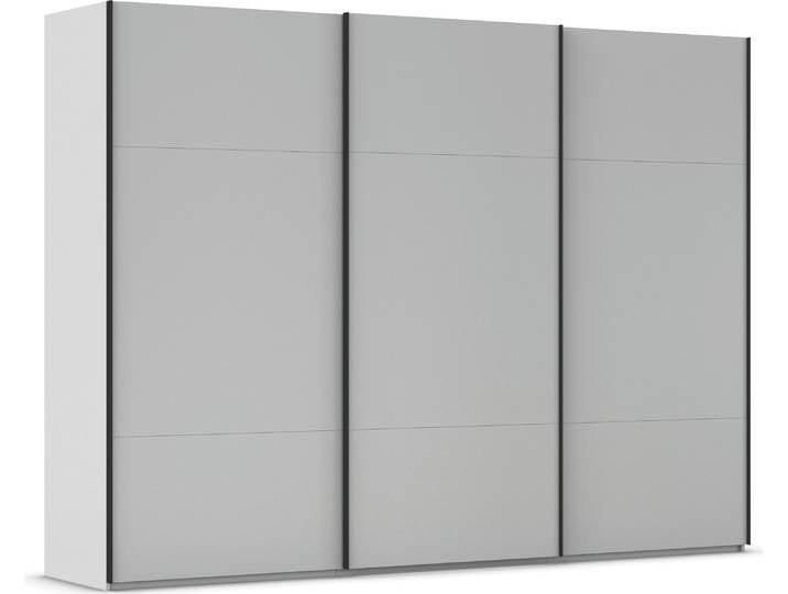 Schwebetürenschrank, 301x223x68 cm, Holzwerkstoff, Seidengrau, 3 Kleiderstangen & 6 Böden, Modern, Rauch