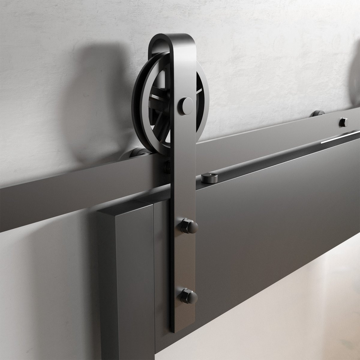 SO-TECH Schuifdeursysteem CHAMBER 2 m zwart met rol-Ø 120 mm