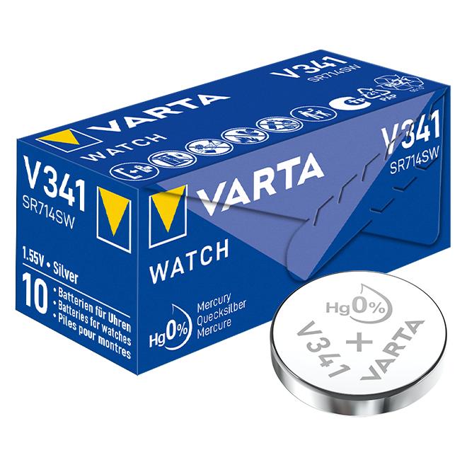 Varta Knopfzelle V341, 1.55V, 10Stk (1 Stk., SR714SW, 11 mAh) (00341 101 111)