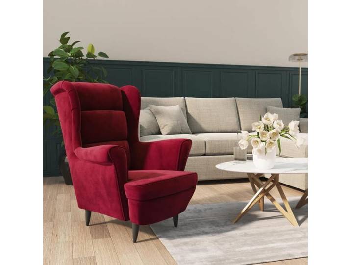 (Rouge)Fauteuil individuel relax contemporain - SIGNOR - Chaise rouge bordeaux velours 280257