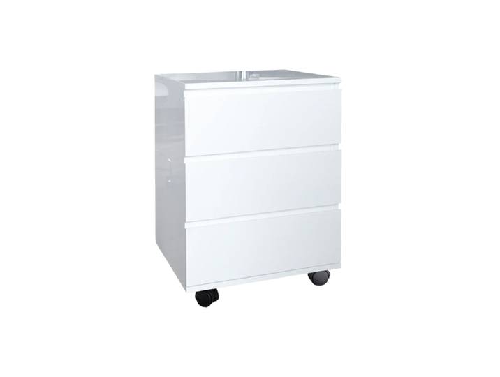 Moderner Rollcontainer „Big Deal“ Weiss Hochglanz Invicta Interiors