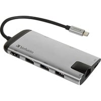 USB-C Multiport-Hub, Dockingstation grau, HDMI, USB-A, RJ-45