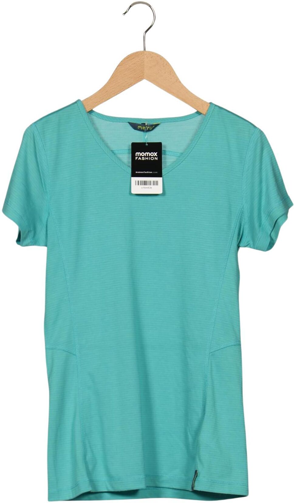 meru Damen T-Shirt, Türkis, Gr. XS, Synthetik / Baumwolle - Second Hand