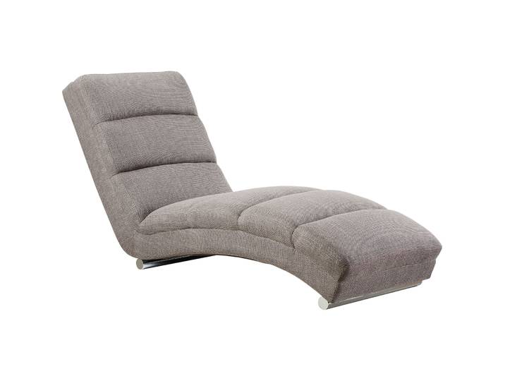 Chaiselongue Idis Grau, Silber Strukturstoff, Metall B 170 T 60 H 82 cm - Chaiselongue
