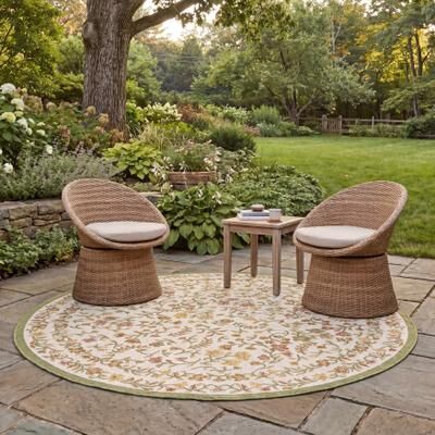 SAFAVIEH Courtyard Frederikke Nautical & Coastal Indoor/Outdoor Rug