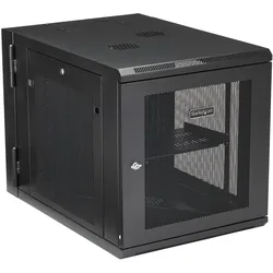 StarTech 12HE Wandmontage Server Rack bis zu 81cm tief Gehäuse mit Scharnier Netzwerkschrank Server Schrank (12 HE), Serverschrank, Schwarz