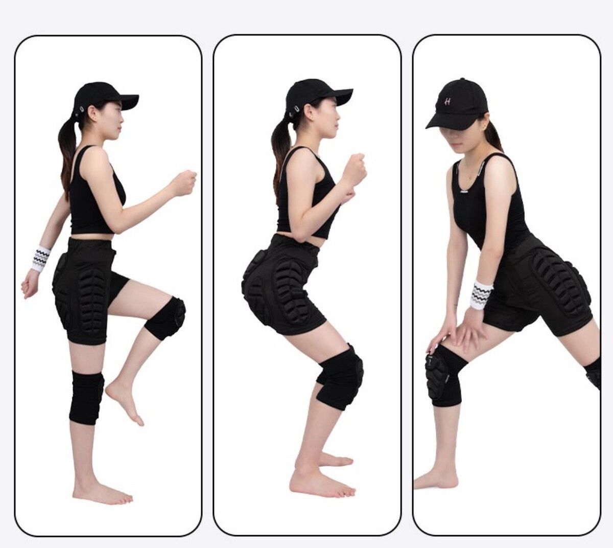 INF Sturzschutzhose mit weichen Knieschützern – Lycra stoßabsorbierender Mehrzonen-Schutz, verstellbarer Bund, atmungsaktiv, M