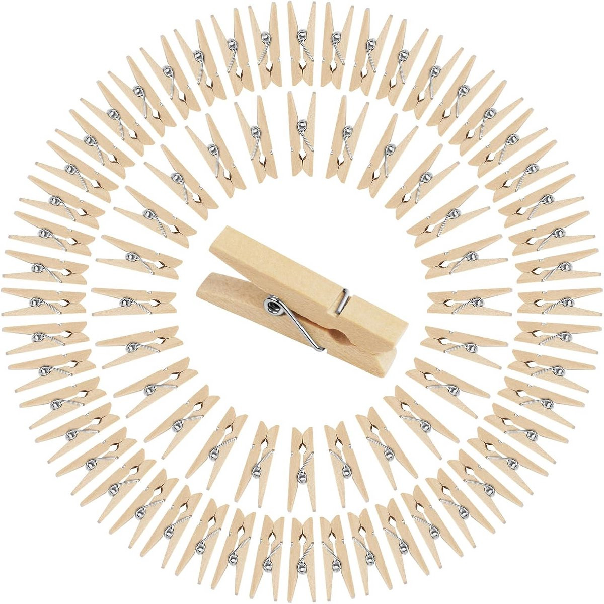 Houten Mini Klemmen voor Foto's en Decoratie - 300 Stuks