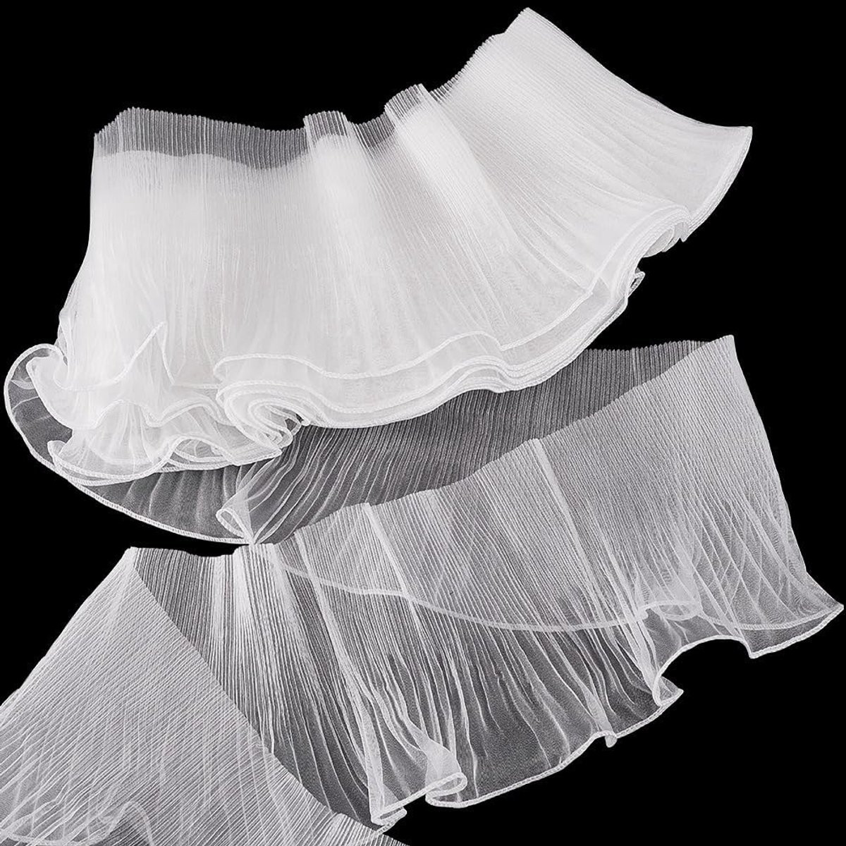 Wit Ruche Chiffon Trim Lint van Organza en Tule voor DIY Decoratie en Kostuums