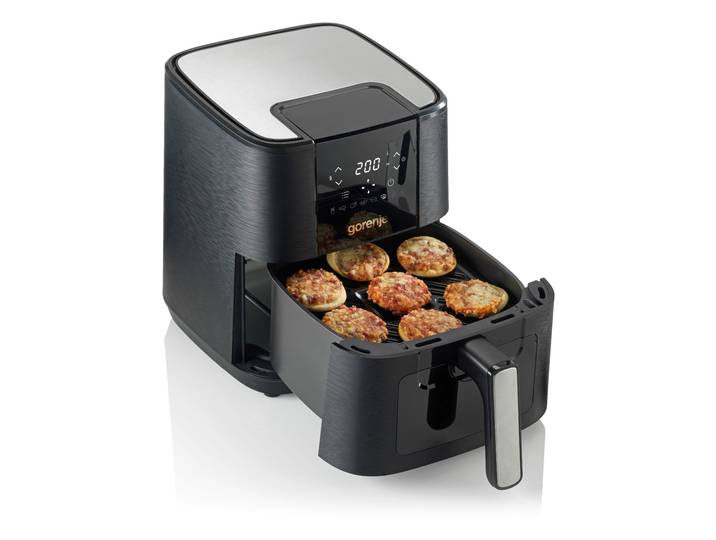 GORENJE Heißluftfritteuse AF1350DWB , silber (schwarz), Fritteusen, mit Sichtfenster, 5,4 Liter Volumen, LED-Display, Heißluftfritteuse