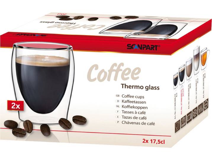 Scanpart dubbelwandige koffieglazen 175 ml - Koffie - Lungo - koffieglas dubbelwandig - 2 stuks