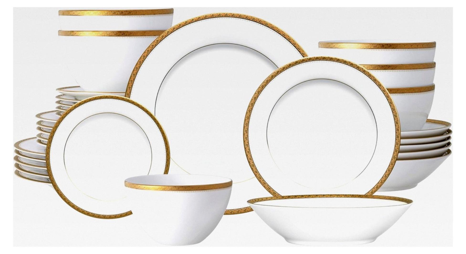 Geschirrset Charlotta Gold, 30-teilig, für 6 Personen