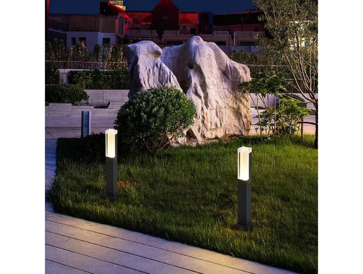 Lot de 2 lampes LED de jardin 15W, lampes LED d'extérieur pour pelouse, lampadaires LED extérieurs, éclairage de villa, allée, cour, route, étanche