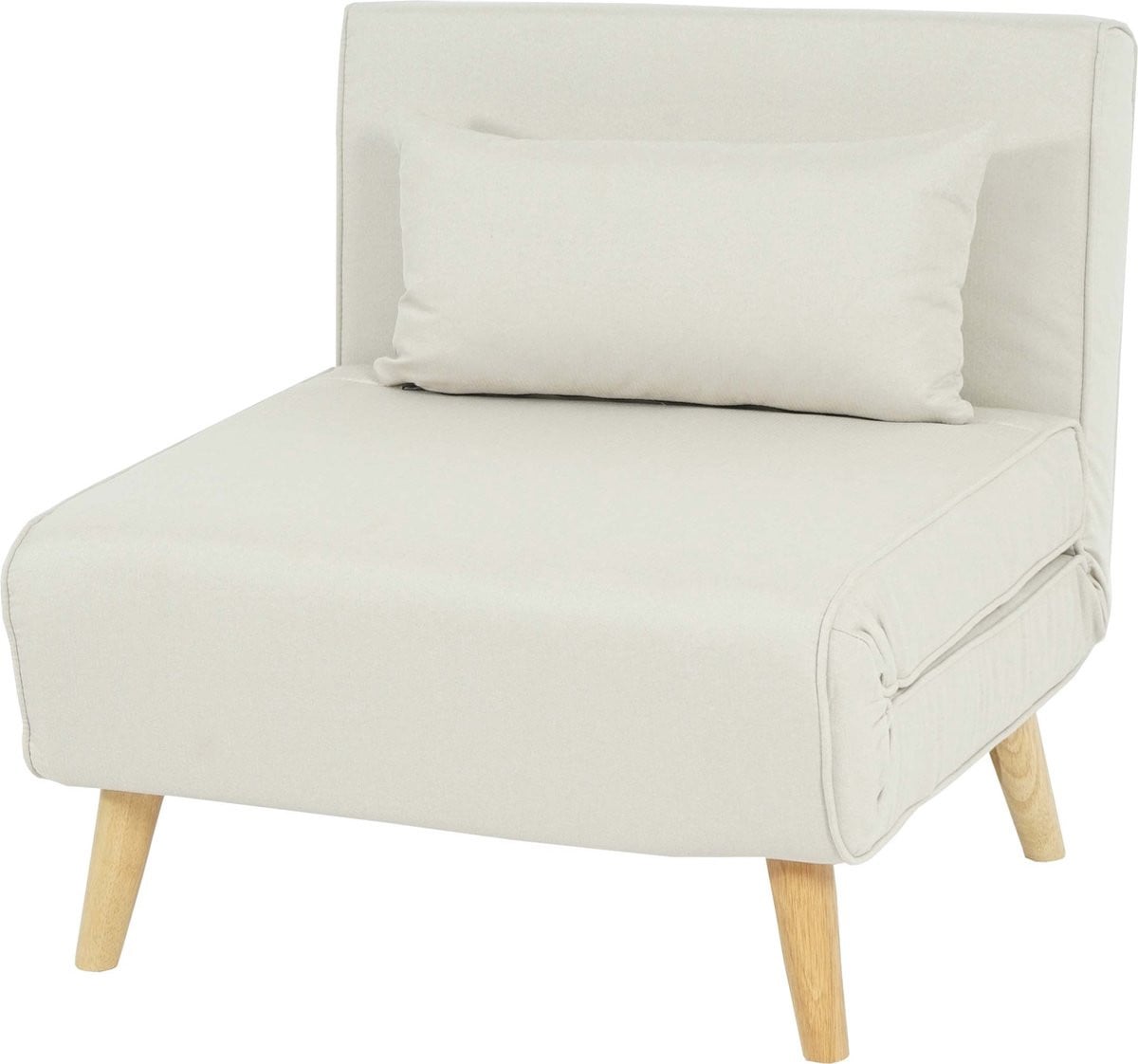 MCW-D35 Fauteuilbed Crème-beige Stoffen Slaapbank en Relaxfauteuil