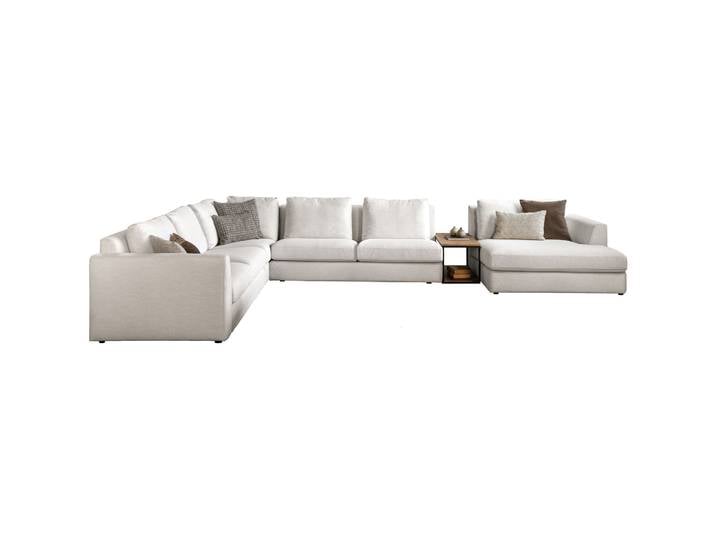 Ecksofa Jen Stoff weiss B 454 T 331 cm