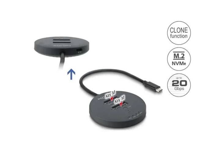 Delock Festplatten-Dockingstation DELOCK USB 20 Gbps M.2 Dockingstation 2x M.2 NVMe PCIe SSD