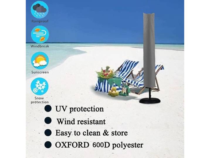 PATIO PLUS Sonnenschirm Schutzhülle Wasserdicht 2m Durchmesser Oxford-Gewebe Grau 153x30x30cm