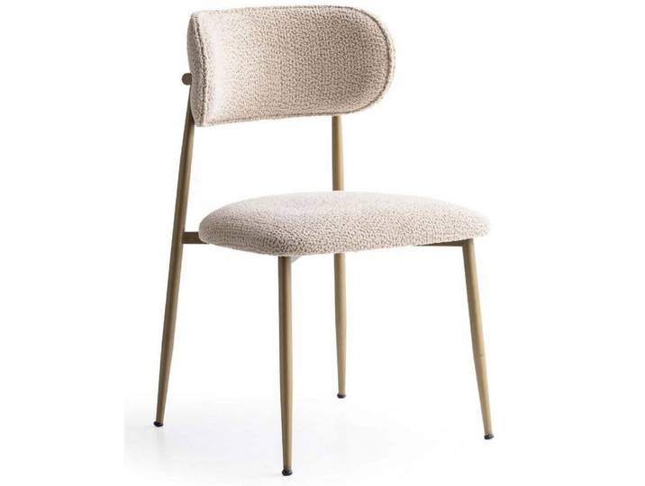 JVmoebel Esszimmerstuhl Stuhl Esszimmerstuhl Modern Beige Gepolstert Boucle Design Stil Kueche, Made in Europa