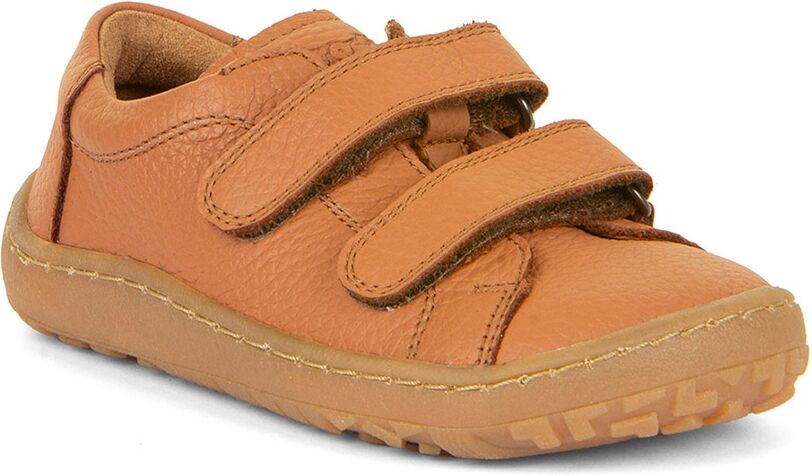 Barfußschuh FRODDO "Barefoot Base", Jungen, Gr. 31, chromfrei gegerbt, braun (cognac), Glattleder, unifarben, Schuhe Barfußschuh, Klettschuh, Kindergartenschuh, Lauflernschuh mit Klettverschlüssen