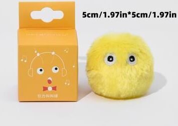 Quick Pick Pro Plush Smart Cat Toy Ball Interactive Catnip Training Toy & Smart Cat Toy Ball For Playful Kittens yellow