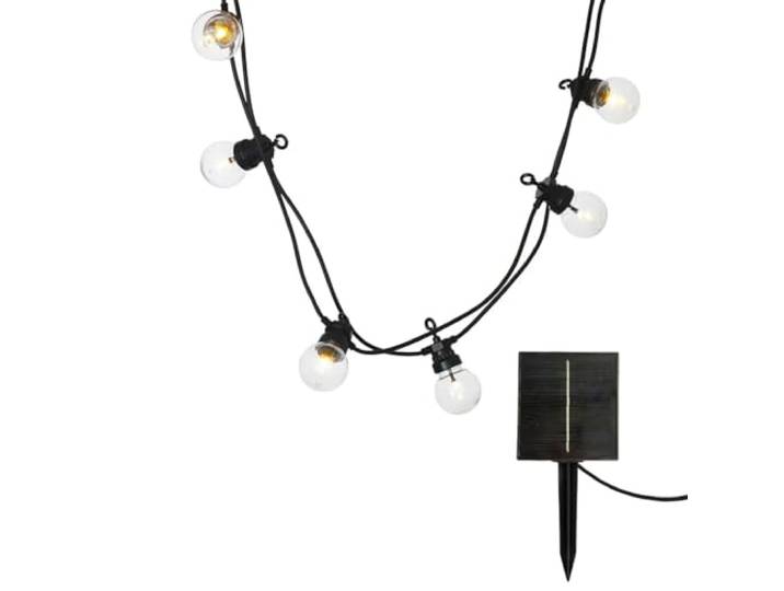 Guirlande lumineuse solaire raccordable 20 globes transparents LED blanc chaud PARTY CLEAR SOLAR 20 9m 13 modes