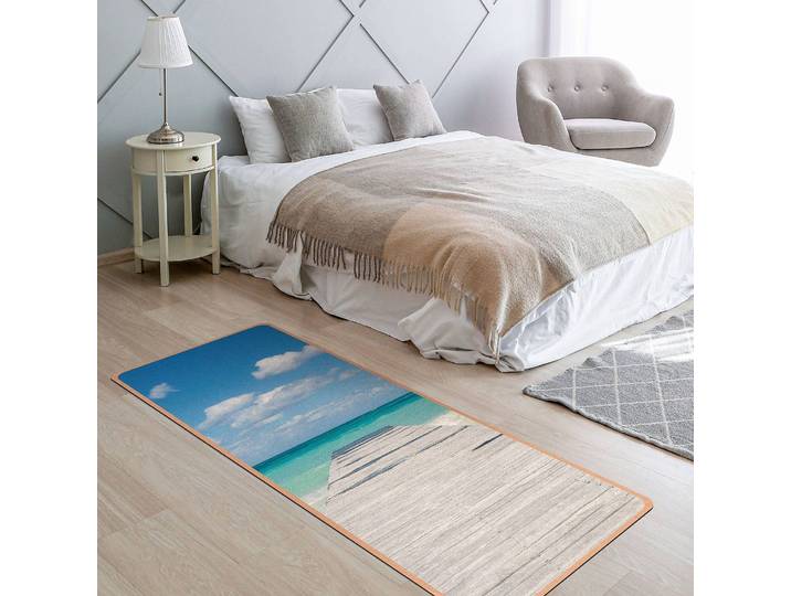 Läufer/Yogamatte Steg ins Meer 183 x 61cm Blau