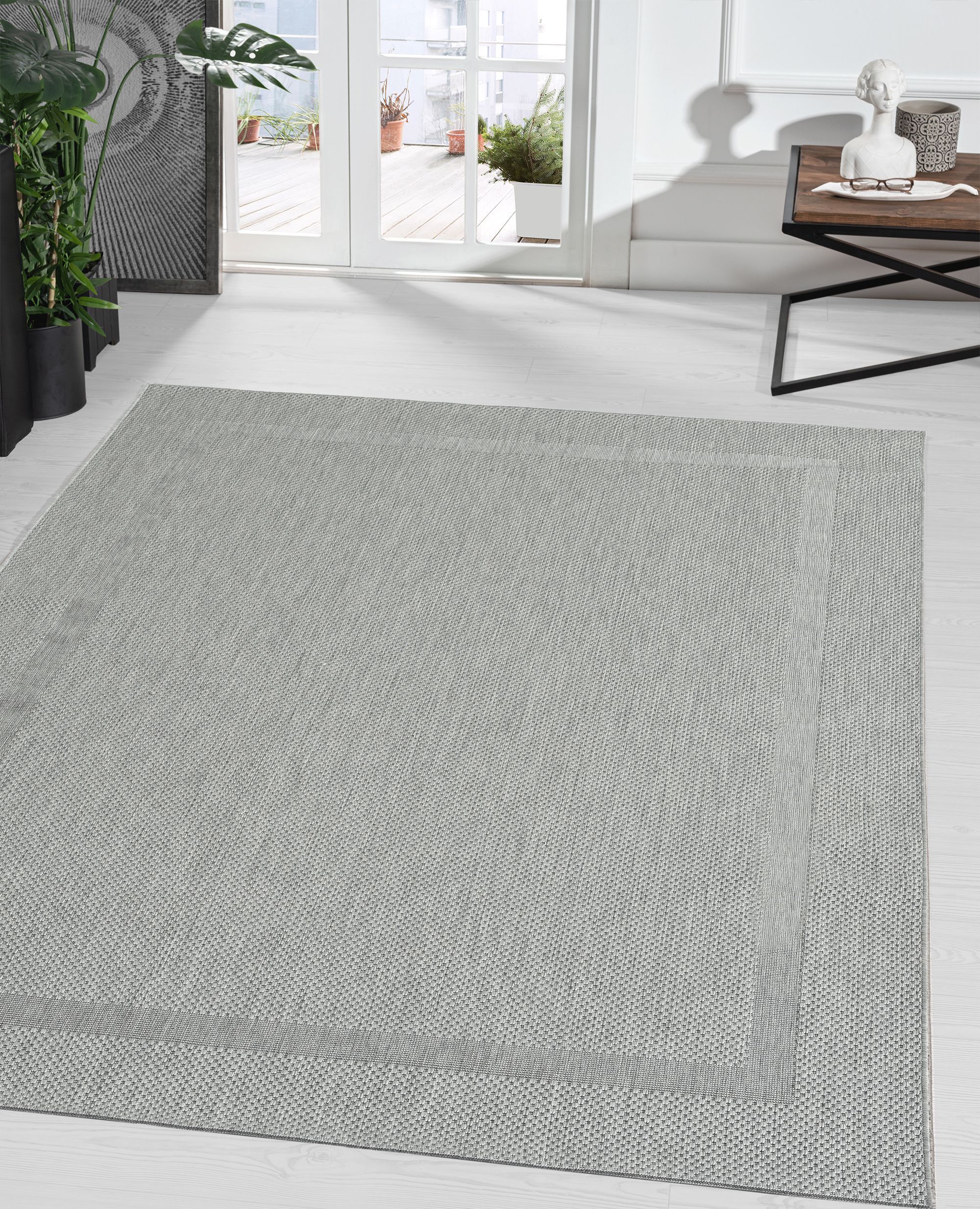Teppich THE CARPET "Mistra", grau, B:240cm H:1mm L:340cm, Polypropylen, Teppiche, Teppich grau B : 240cm 1 Stk., 1mm, L: 340cm