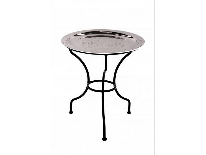 Marrakesch Orient & Mediterran Interior Beistelltisch Beistelltisch Gibraltar im Orient-Design, aus Kupfer, in Schwarz 45 cm (1-St), Handarbeit