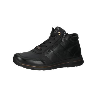 Sneaker ARA "Ara Sneaker Leder", Damen, Gr. 38,5, schwarz, Leder, Schuhe Sneaker