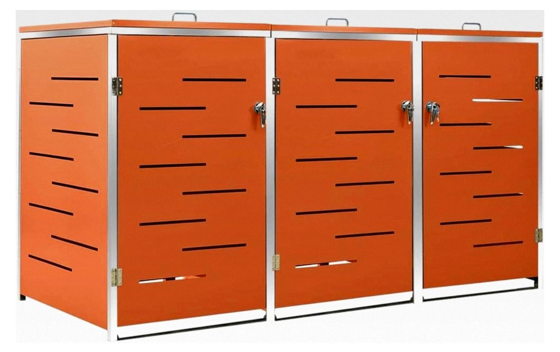 Mülltonnenbox für 3 Tonnen 207x77,5x115 cm Edelstahl