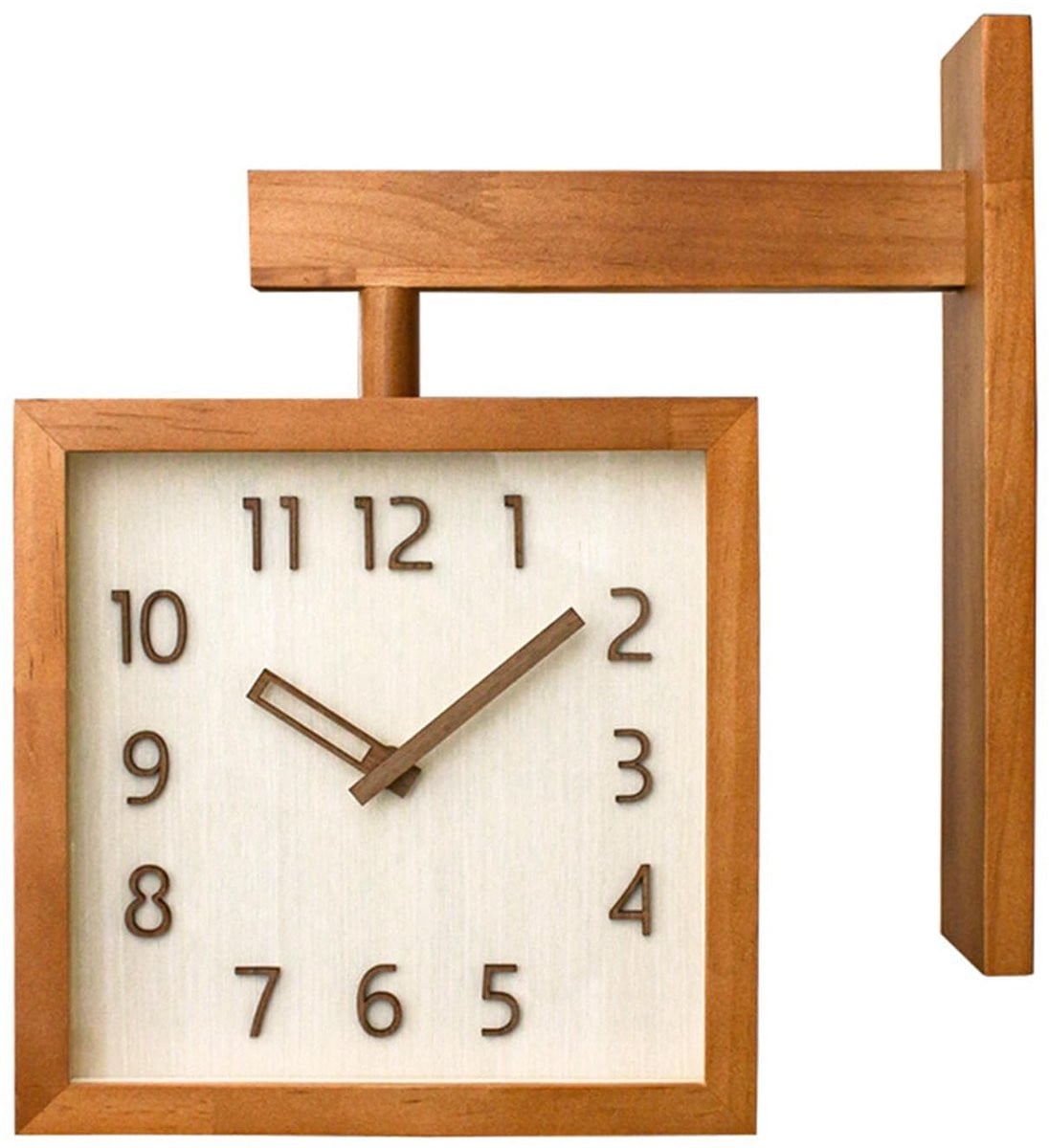 MK Stoer Wandklok - Zwart - Dubbelzijdige Houten Hoekklok met Vintage Look