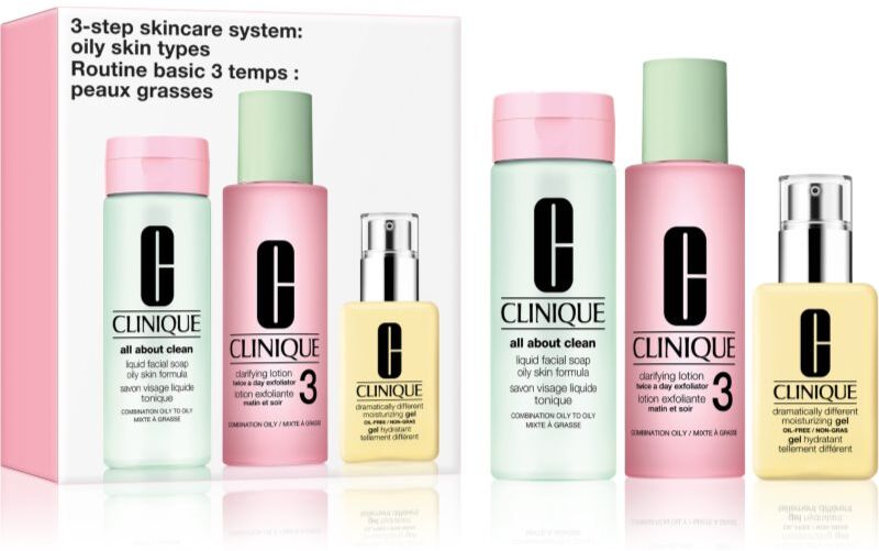 Clinique 3 Steps Skincare Systeme Oily Skin Types gift set for oily skin