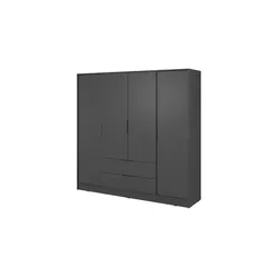 Drehtürenschrank 206 cm breit  ¦ schwarz ¦ Maße (cm): B: 206 H: 200