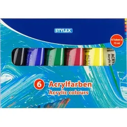 Acrylfarbe 6 Stück farbig sortiert