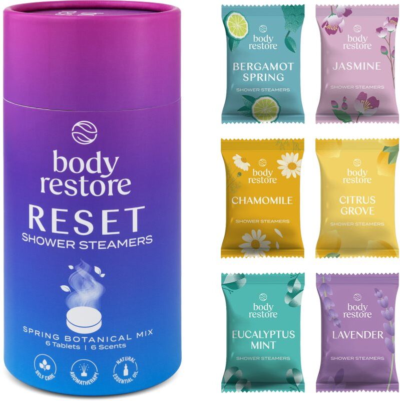 Body Restore Reset Shower Steamers galets de douche parfums Spring Botanical Mix 6 pcs