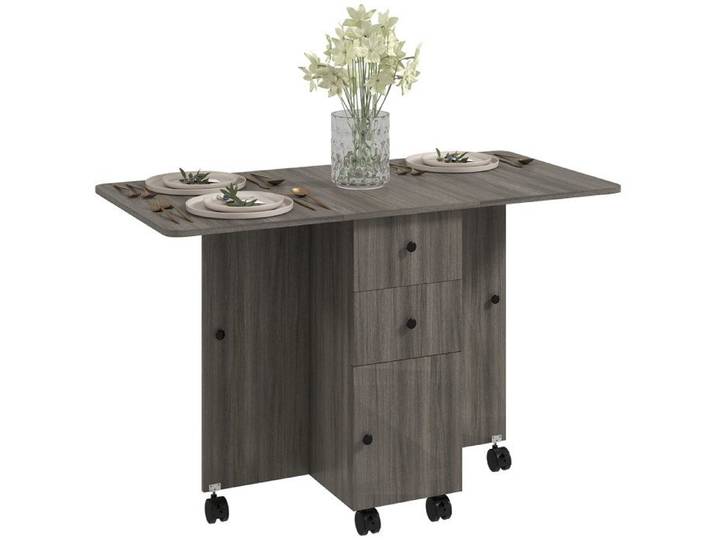 HOMCOM - Table de cuisine - Panneaux de particules - 120x60x76.5cm - Gris foncé