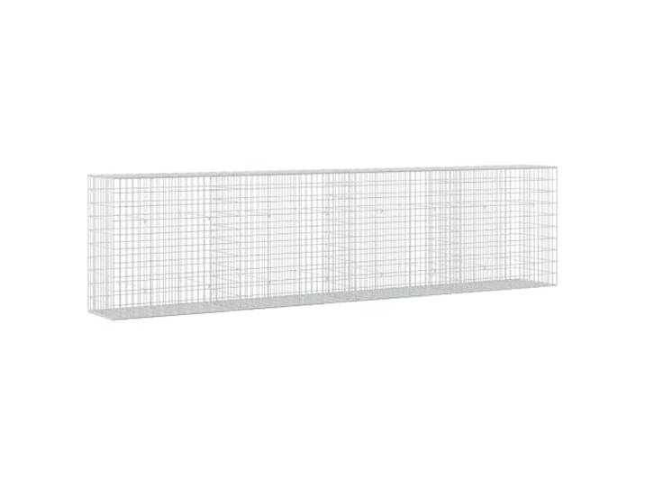 Gabion aus verzinktem Stahl, 400 x 50 x 100 cm, Maschenweite: 5 x 10 cm 3,5 mm Draht, Haken und Clips, verzinkter Stahl, für Außenwände und Gärten