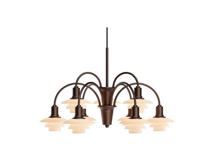 Louis Poulsen PH 1/1 Chandelier Centenary Edition Kronleuchter Brass-dusty terracotta, 9-armig