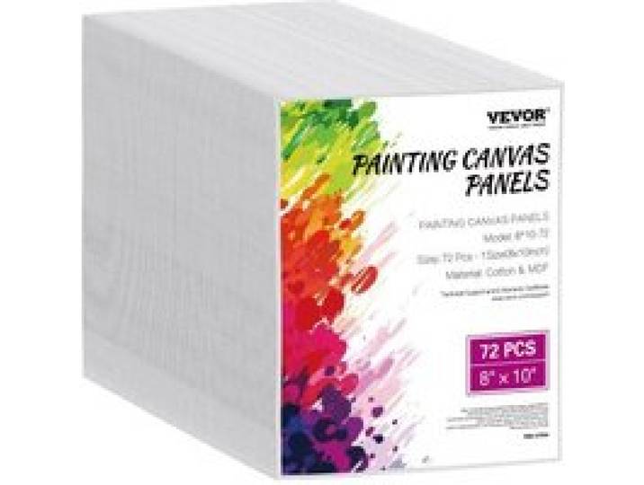 VEVOR Toile blanche pour peinture, lot de 72, toile à peindre, 203x254 mm, tableau en toile pour la peinture pour croquis, peinture acrylique et à l'huile, aquarelle, pour enfants et professionnels