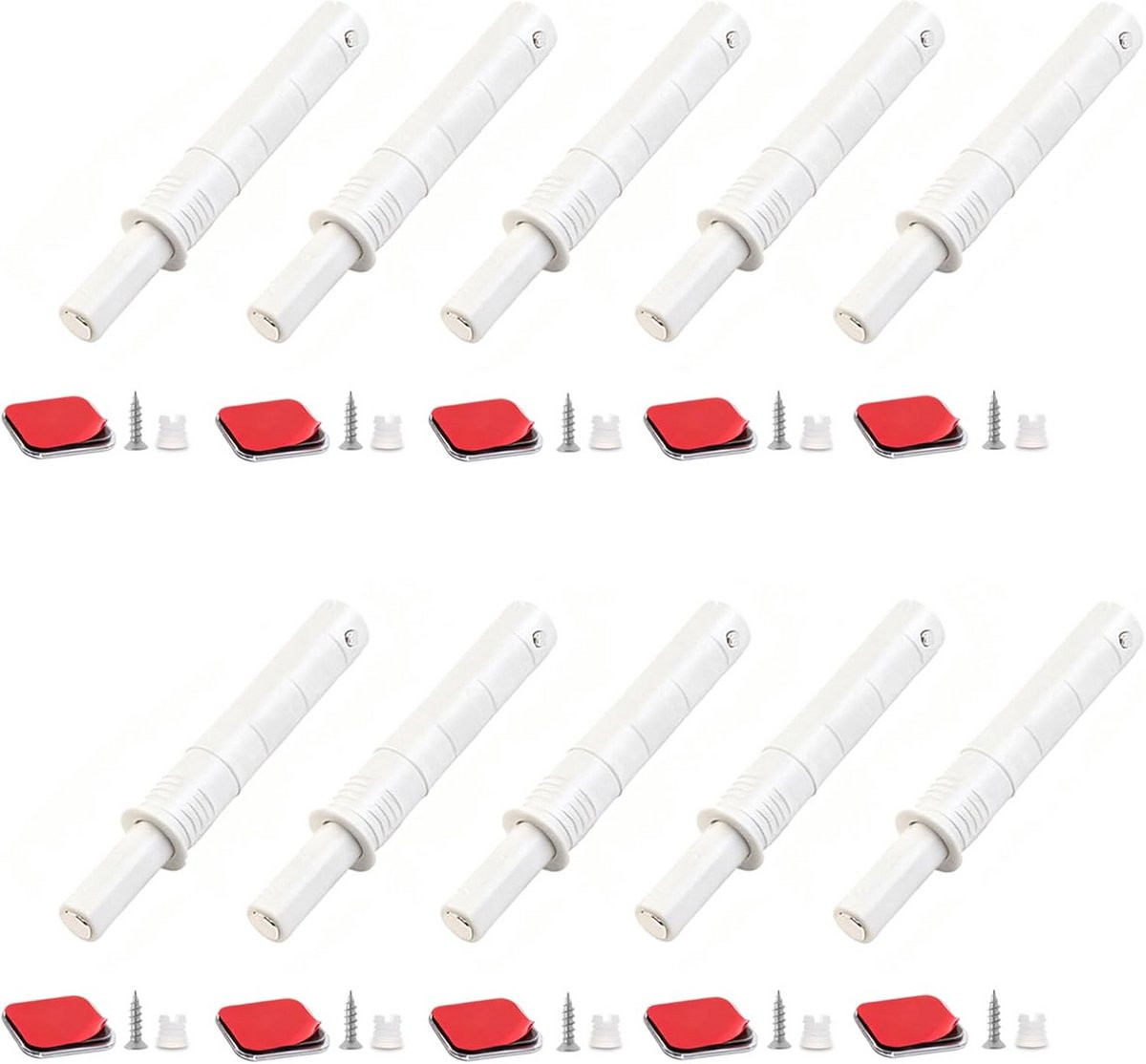 Magnetische Drukknoppen Wit - 10 stuks Magneetsluitingen voor Kastdeuren met Ingebouwde Veer
