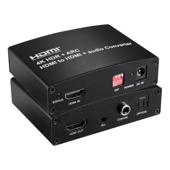 PremiumCord HDMI2.0 Repeater/Extender 4Kx2K@ s oddělením audia, stereo jack, Toslink, RCA (KHCON-41)